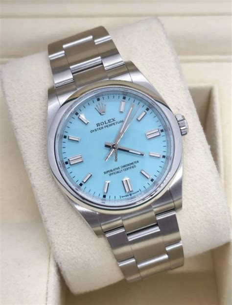 rolex oyster perpetual datejust tiffany|Rolex tiffany blue 36mm price.